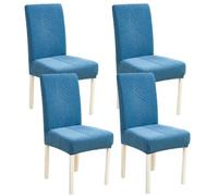 xapuo Stretch Dining Chair Slipcovers, Removable & Machine Washable Made from Elastic Knit Fabric For Home Kitchen, Hotel, and Restaurant Use(Blue,4PCS)