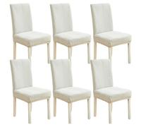 xapuo Stretch Dining Chair Slipcovers, Removable & Machine Washable Made from Elastic Knit Fabric For Home Kitchen, Hotel, and Restaurant Use(Silver,6PCS)