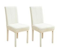 xapuo Stretch Dining Chair Slipcovers, Removable & Machine Washable Made from Elastic Knit Fabric For Home Kitchen, Hotel, and Restaurant Use(White,2PCS)
