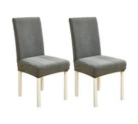 xapuo Stretch Dining Chair Slipcovers, Removable & Machine Washable Made from Elastic Knit Fabric For Home Kitchen, Hotel, and Restaurant Use(Gray,2PCS)