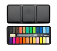 XAQAMY Acuarelas, 24 colores, acuarelas, caja de acuarela de 24 colores, portátil, caja de acuarela para pintura, cosas, escuela, hogar, artistas, aficionados, clases de arte, con patrones de color
