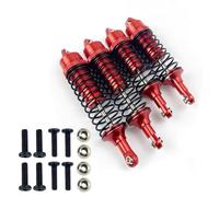XAQRYQO Amortiguadores RC para Traxxas 727 para Slash 4x4 1/10 RC Coche Aleación De Aluminio Amortiguador Delantero/Trasero Full Metal Gran Diámetro(Red,1set)