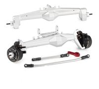 XAQRYQO Eje Completo RC para Axial para Capra 1,9 para UTB AXI03004 para Buggy 4WS 1/10 RC Coche Eje Delantero Trasero Conjunto De Mejora Piezas Aluminio F9 Portal Axle(Silver,1Set)
