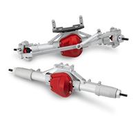 XAQRYQO Eje Completo RC para Axial para SCX10 para Wrangler 1/10 Coche Trepador De Control Remoto Piezas Mejora Accesorios Eje Recto Delantero Trasero Metal(1 Set)