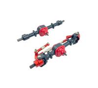 XAQRYQO Eje Completo RC para MN para D90 D91 99S FJ45 1/12 RC Camión Reparación De Coches Piezas Mejora Accesorios Metal Juego Eje Puente Delantero/Trasero(Black,1 Set)