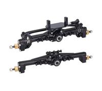 XAQRYQO Eje Trasero de Coche RC para TRX4M Piezas De Eje para Coche RC Crawler 1/18, Ejes Portal Ensanchados CNC Latón +10 Mm con Enlaces Montaje Servo