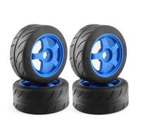 XAQRYQO Neumáticos de Coche RC para Arrma para Infracciones, Sin Límites, para Delitos Graves Piezas De Actualización para Coche RC 1/7, 4 Piezas, 5 Radios, 100 X 42 Mm, Rueda 17 Mm(Blue)