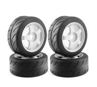 XAQRYQO Neumáticos de Coche RC para Arrma para Infraction para Limitless para Felony 1/7 RC Car Upgrade Parts 5 Radios Neumáticos De 100 X 42 Mm Rueda Hexagonal 17 4 Piezas(White)