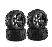 XAQRYQO Neumáticos de Coche RC para ARRMA para TRAXXAS 1/8 RC Car Neumáticos para Buggy Neumático De Camión 4 Piezas 150MM Rueda Neumático 17Mm Piezas Hexagonales(Black)