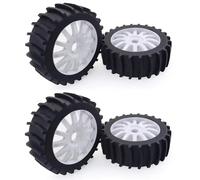 XAQRYQO Neumáticos de Coche RC para Arrma para Traxxas para Redcat para Team para Losi para HPI para HSP 1/8 RC Car 120 Mm Snow Sand Paddle Tire Wheel 17 Hex(White)