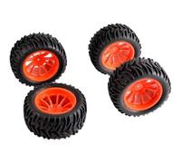 XAQRYQO Neumáticos de Coche RC para HSP para Infinite 1/10 Control Remoto Coche 94111 Neumático 120 Mm para Monster Truck Acoplador De Rueda 12 Mm Piezas De Actualización(Red)