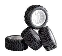 XAQRYQO Neumáticos de Coche RC para HSP para Infinite 1/10 Control Remoto Coche 94111 Neumático 120 Mm para Monster Truck Acoplador De Rueda 12 Mm Piezas De Actualización(White)