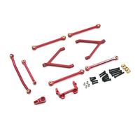 XAQRYQO Piezas de radiocontrol para FMS para FCX24 para Small para Strange 1/24, Control Remoto, Accesorios De Actualización Metal para Coche, Conjunto Vulnerable Varilla Tracción(Red)