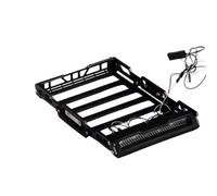 XAQRYQO Piezas de radiocontrol para Traxxas Trx4m Ford Bronco para Defender Portaequipajes De Techo Metal con Luz Piezas Actualización para Vehículos RC Crawler 1/18