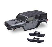 XAQRYQO Piezas de radiocontrol para TRX4M para Bronco para Defender para Wrangler 1/18 RC Crawler para Chasis ABS Hardtop Body Kit con Parachoques Delantero Trasero(Gray)