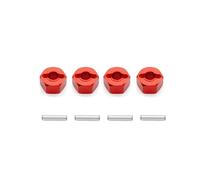 XAQRYQO Piezas para Coches RC para 1/10 para Traxxas para Slash 4x4 para MJX H16 16207 RC Piezas Actualización 4 De Montaje Adaptador para Cubo Hexagonal Rueda Aluminio 12 Mm Espesor 7(Red)