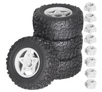 XAQRYQO Piezas para Coches RC para Traxxas para Slash para ARRMA para SENTON 1/8 1/10 RC Car 4 Uds. Neumático De Camión Recorrido Corto 110mm con Rueda Hexagonal 12mm 14mm 17mm(White)