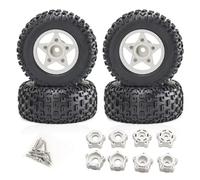 XAQRYQO Piezas para Coches RC para Traxxas para Slash para ARRMA para SENTON 1/8 1/10 RC Car 4 Uds. Neumático De Camión Recorrido Corto 110mm con Rueda Hexagonal 12mm 14mm 17mm(White)