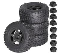 XAQRYQO Piezas para Coches RC para Traxxas para Slash para ARRMA para SENTON 1/8 1/10 RC Car 4 Uds. Neumático De Camión Recorrido Corto 110mm con Rueda Hexagonal 12mm 14mm 17mm(Black)