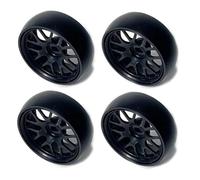 XAQRYQO Piezas para Coches RC para Wltoys 284131 K969 K979 K989 para Kyosho para Mini-Z 1/28 RC Car Parts 26.5Mm Hard Drift Metal Wheel Rim Tires Upgrade(Black)