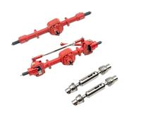 XAQRYQO Piezas RC para MN D90 D91 D96 D99S para MN99S MN96 MN90 MN99 FJ45 1/12 RC Cars Metal Gear Delantero Trasero Puente Eje Set Drive Shaft RC Cars Upgrade Parts Accesorios(Red)