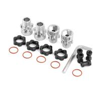 XAQRYQO Piezas RC para Traxxas 1/10 para Slash 2WD 4X4 para Rustler para Stampede 2WD 4X4 Adaptador para Cubo Hexagonal Rueda Estriada Metal 12 Mm 17 Mm Piezas Actualización Automóvil RC(Black)