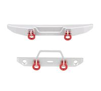 XAQRYQO RC Parachoques para Axial para SCX24 AXI00005 para Gladiator Piezas De Mejora para Coche RC Crawler 1/24, Parachoques Delantero Y Trasero con Gancho Remolque(Silver)