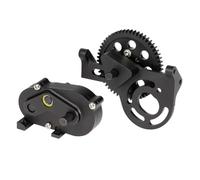 XAQRYQO RC Transmisión para Comp para Builds para Cheater para Rigs Caja De Transferencia Soporte Motor Delantero con Engranaje Recto Delrin 1/10 RC Crawler Car(Black)
