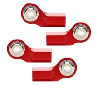 XAQRYQO Varilla de Tracción para Axial para SCX10 D90 1:10 RC Car Crawler Repuestos 4 Piezas Aluminio 6061 M3 Extremo De Barra Pivote Doblado Ancho Bolas(Red)