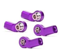 XAQRYQO Varilla de Tracción para Axial para SCX10 D90 1:10 RC Car Crawler Repuestos 4 Piezas Aluminio 6061 M3 Extremo De Barra Pivote Doblado Ancho Bolas(Purple)