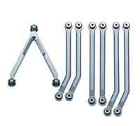 XAQRYQO Varilla de Tracción para Axial para SCX24 AXI00001 AXI00002 AXI00006 Parti Di Aggiornamento per Auto Cingolate RC 1/24, Set Collegamenti del Telaio Alluminio Ad Alta Distanza(Silver)