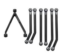 XAQRYQO Varilla de Tracción para Axial para SCX24 AXI00001 AXI00002 AXI00006 Parti Di Aggiornamento per Auto Cingolate RC 1/24, Set Collegamenti del Telaio Alluminio Ad Alta Distanza(Black)