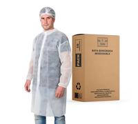 XARA Bata Quirurgica Desechable - Talla XXXL 120 x 152 cm - Pack 10 - Bata Desechable con Cierre de Contacto - Material: TNT Polipropileno 35 gr - Ropa Desechable Transpirables