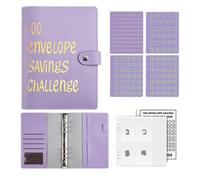 Xasbseulk Carpeta de desafío de sobres, Desafío de ahorro de dinero, Libro de presupuesto de ahorro de almacenamiento para 100 sobres, kit de desafío para ahorrar dinero, regalo como libro de