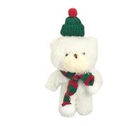 Xasbseulk Charm de peluche - Decoración de mochila con suave | de mochila de oso | Juguete de peluche Ber de Navidad - Colgante de bufanda verde rojo, accesorio de llavero, bolso, pequeño regalo na
