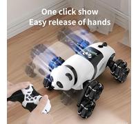 Xasbseulk Coche Stunt Control Remoto - Robot Panda Juguete | Vehículo Ocho Ruedas | Luces Música Spray Sensor Gato Mecánico Niño Niña Regalo Cumpleaños Diversión Interior