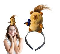 Xasbseulk Pinzas para el cabello de animales de peluche,Pinzas para el cabello para niñas | Pinza de pelo de dibujos animados para mujer con relleno de carpincho | Accesorios para