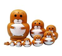 Xasbseulk Ruso | Animales con motivo de juguetes educativos apilables,Muñecas de arte popular | Para coleccionistas de arte, educadores, padres, niños, hogar, sala de juegos, cumpleaños y