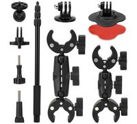 Xastro Soporte de bicicleta para moto Insta360 x6/5/4, 2 brazos de conexión y 40 - 150 cm, soporte para cámara de moto, kit de doble soporte, soporte de cámara de acción para GoPro Insta360 DJI