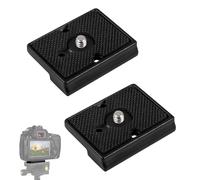 Xatgiouy 2 Piezas Placa Liberación Rápida para Manfrotto 1/4", Placa Trípode 200PL-14, 128RC/128RCNAT, 141RC/141RCNAT, con Tornillo de 1/4" Compatible con DSLR y Cámaras Sin Espejo, Placa de Aluminio