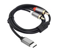 Xatgiouy Cable USB C a 2 RCA DAC Chip, Cable Tipo C a RCA HiFi Audio Estéreo para Galaxy S23, iPad Pro 2021, Galaxy S21, Pixel 5/4, OnePlus Nord, PS5, PS4, Amplificadores, HDTV y Home Cinema