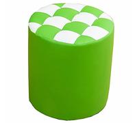 XAUBXYVR Reposapiés otomano Redondo para Sala de Estar, Mesa de Centro, Taburete de Piel sintética con cojín a Cuadros, para Dormitorio, Sala de Estar, Estructura de Madera Maciza, 31 x 31 x 35 cm, r