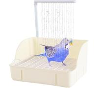 XAUXKERE Automatic Bird Bath, Bird Shower with Solar Automatic Water Cycle Bird Bath with Multiple Faucets Rechargeable Parrot Bathtub For Parakeet, Cockatiel, Parrot & Small Medium Birds-White