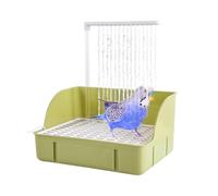 XAUXKERE Automatic Bird Bath, Bird Shower with Solar Automatic Water Cycle Bird Bath with Multiple Faucets Rechargeable Parrot Bathtub For Parakeet, Cockatiel, Parrot & Small Medium Birds-Green