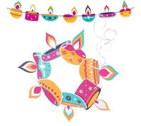 XAUXKERE Diwali Honeycomb, Diwali Decoration, Happy Diwali Photo Booth,Diwali Decoration Items,Festival of Lights Deepavali Hanging Decor for Home, Office, Light Party-A