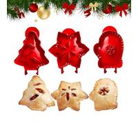 XAUXKERE Holiday Mini Pie Mold,Christmas One-Press Hand Pie Maker, Classic Mini Hand Pie Molds, Festive Cute Hands Pie Maker for Baking Christmas Party-3pcs