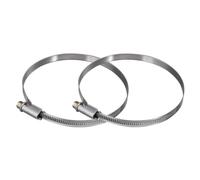Xavax | Abrazadera para manguera de acero inoxidable 110-130 mm (abrazadera metálica ajustable para tubos de salida de aire de secadoras y campanas extractoras, 2 uds) Plata
