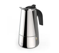 Xavax | Cafetera Italiana de Acero Inoxidable (Cafetera Expresso, 4 Tazas 200ml, Apta para Todo Tipo de Cocinas) Color Plateado.