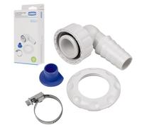 Xavax | Conector de Sifón para Lavadora y Lavavajillas | Montaje en Sifones de Pared sin Tapa de Limpieza | Incluye Abrazadera