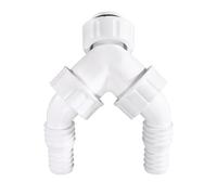 Xavax Conector doble para sifón empotrado, con válvula antirretorno | Boquilla de conexión, conector Y lavadora lavavajillas, adaptador Y, sifón y conector en Y
